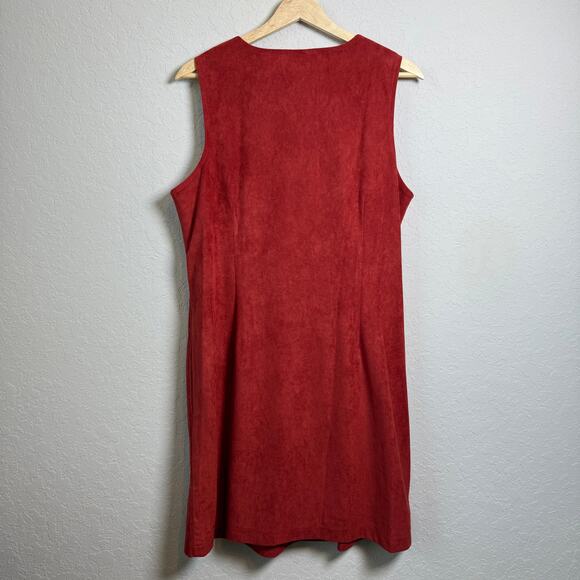 Jade Melody Tam Women's Rust‎ Sleeveless Faux Suede Shift Dress Size XL NEW - Picture 8 of 8